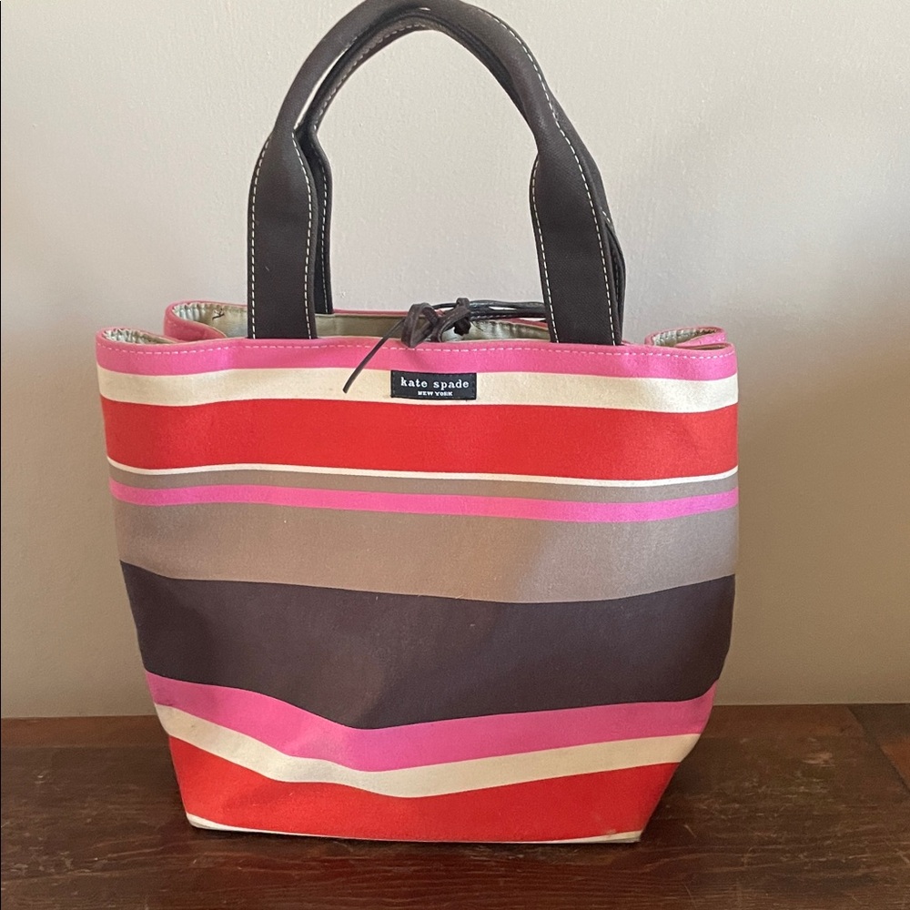 Vintage Y2K Kate Spade Vibrant Striped Tote Bag